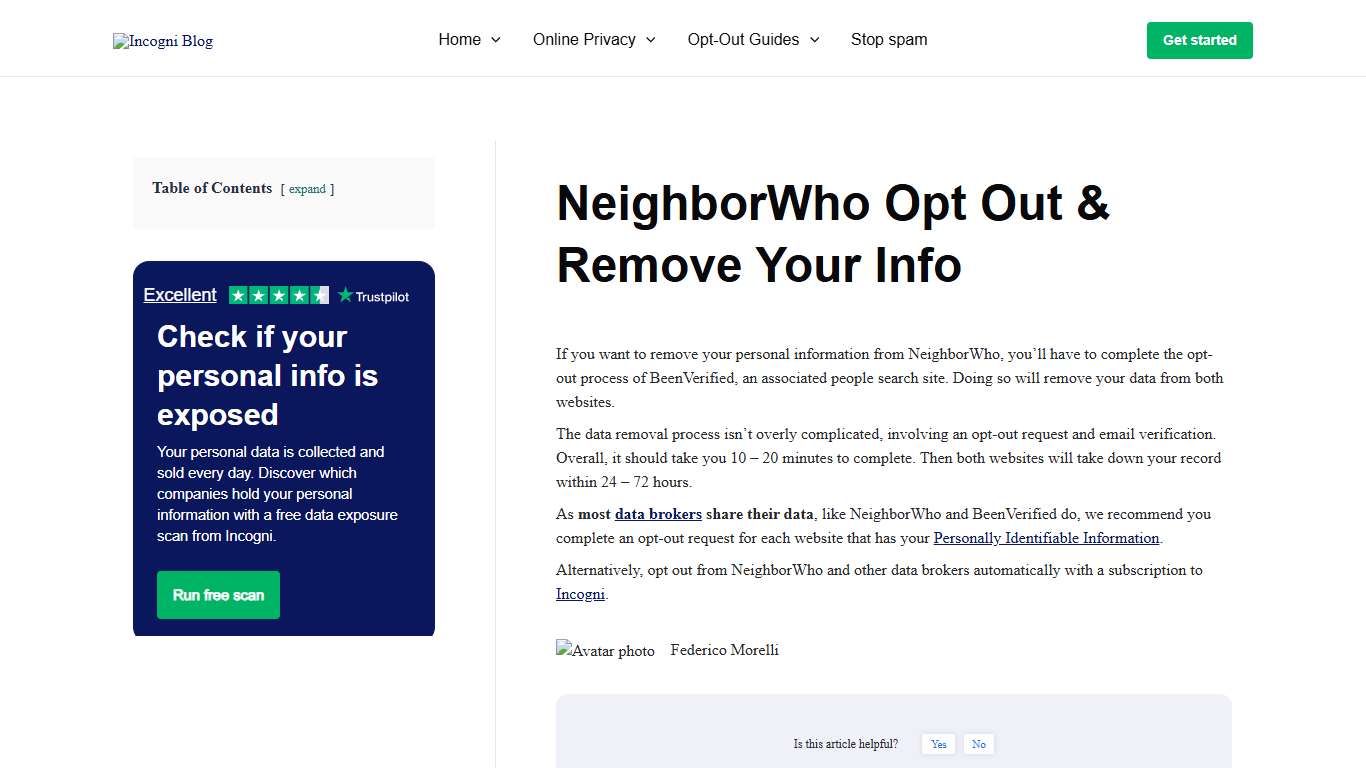 NeighborWho Opt Out & Remove Your Info [2026] Incogni